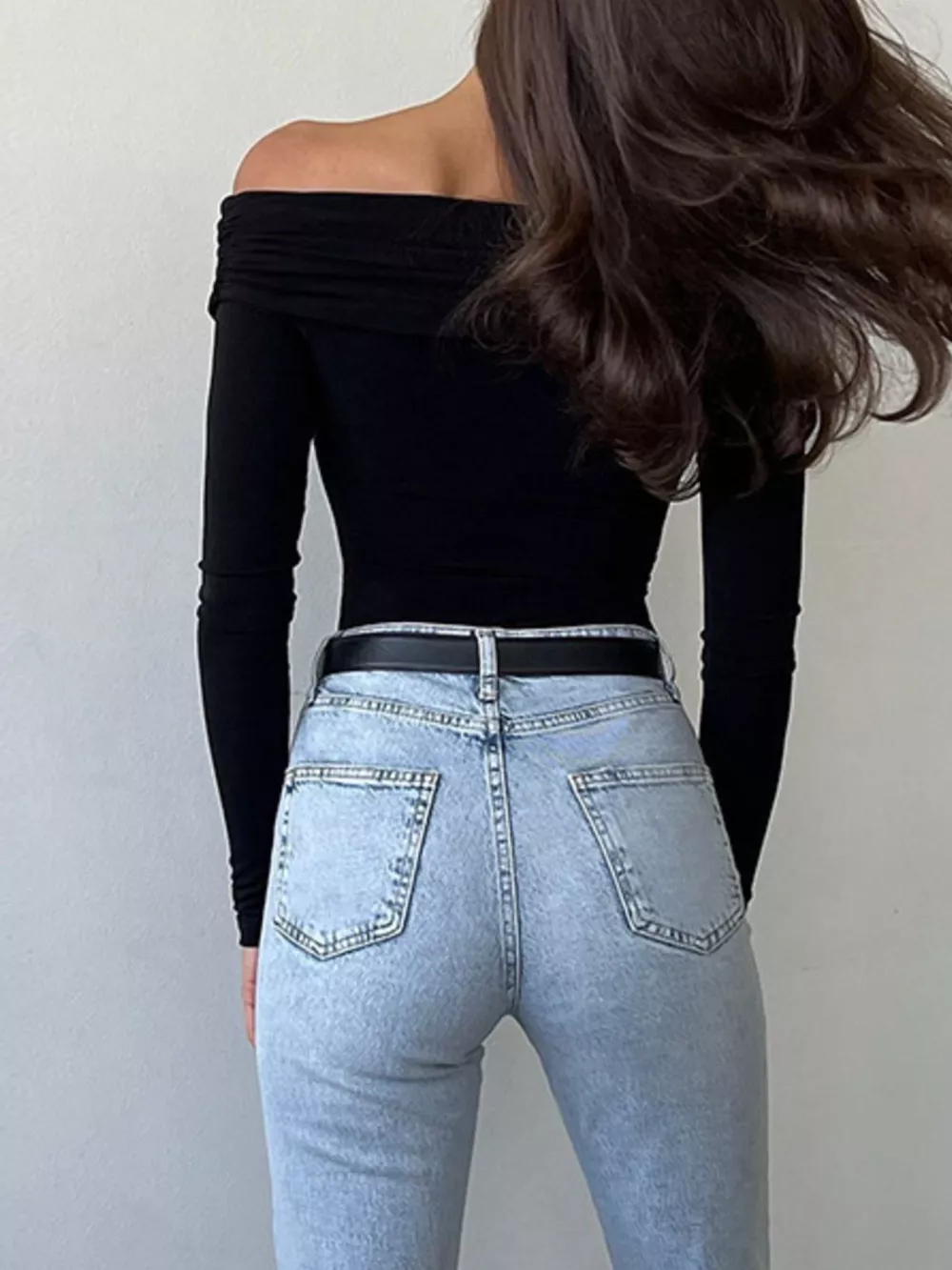 Off-Shoulder Ruched Long Sleeve Bodysuit, image 11