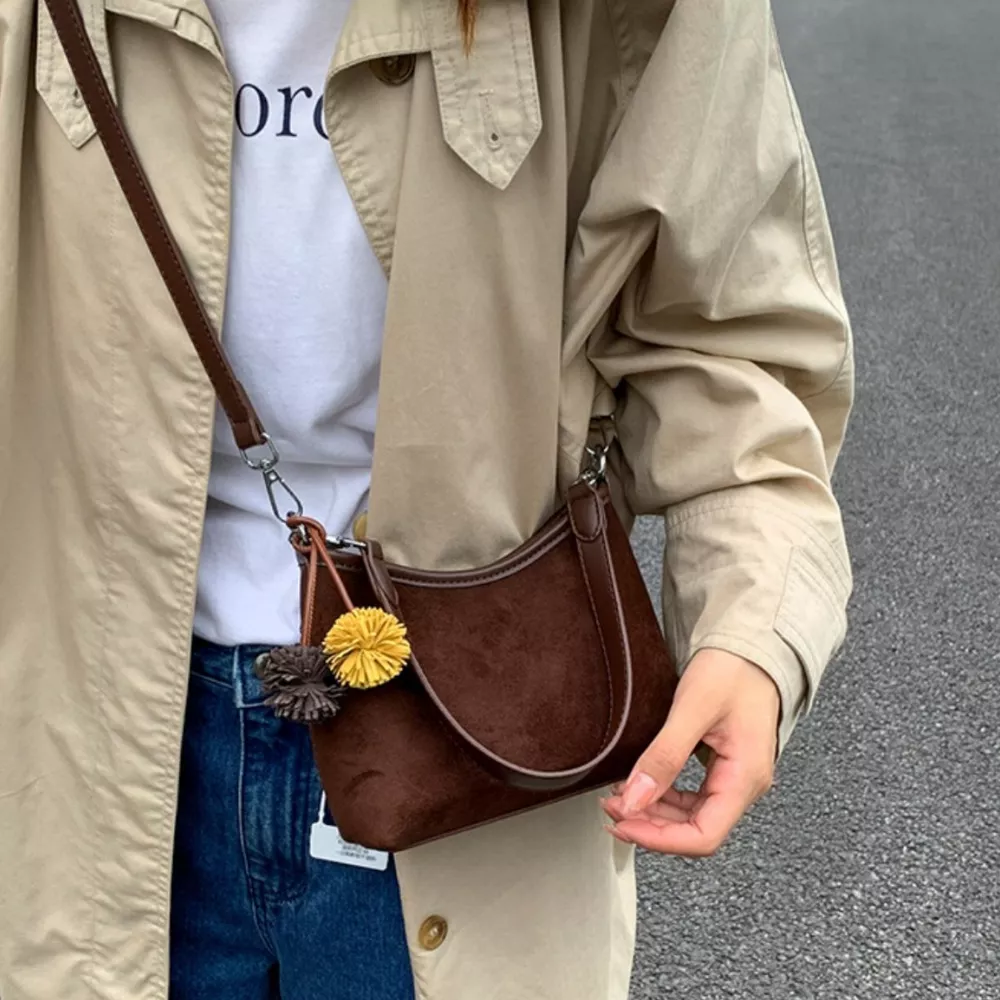 Suede Crossbody Bag with Adjustable Shoulder Strap, image 8