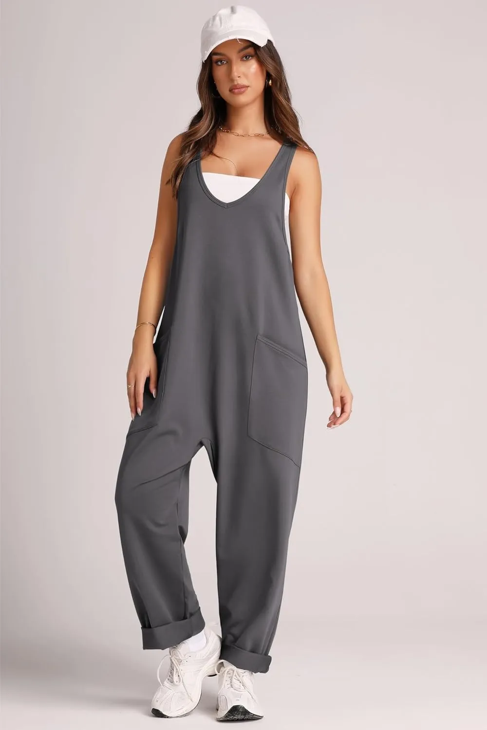 Wide Strap Jumpsuit with Pockets, image 23