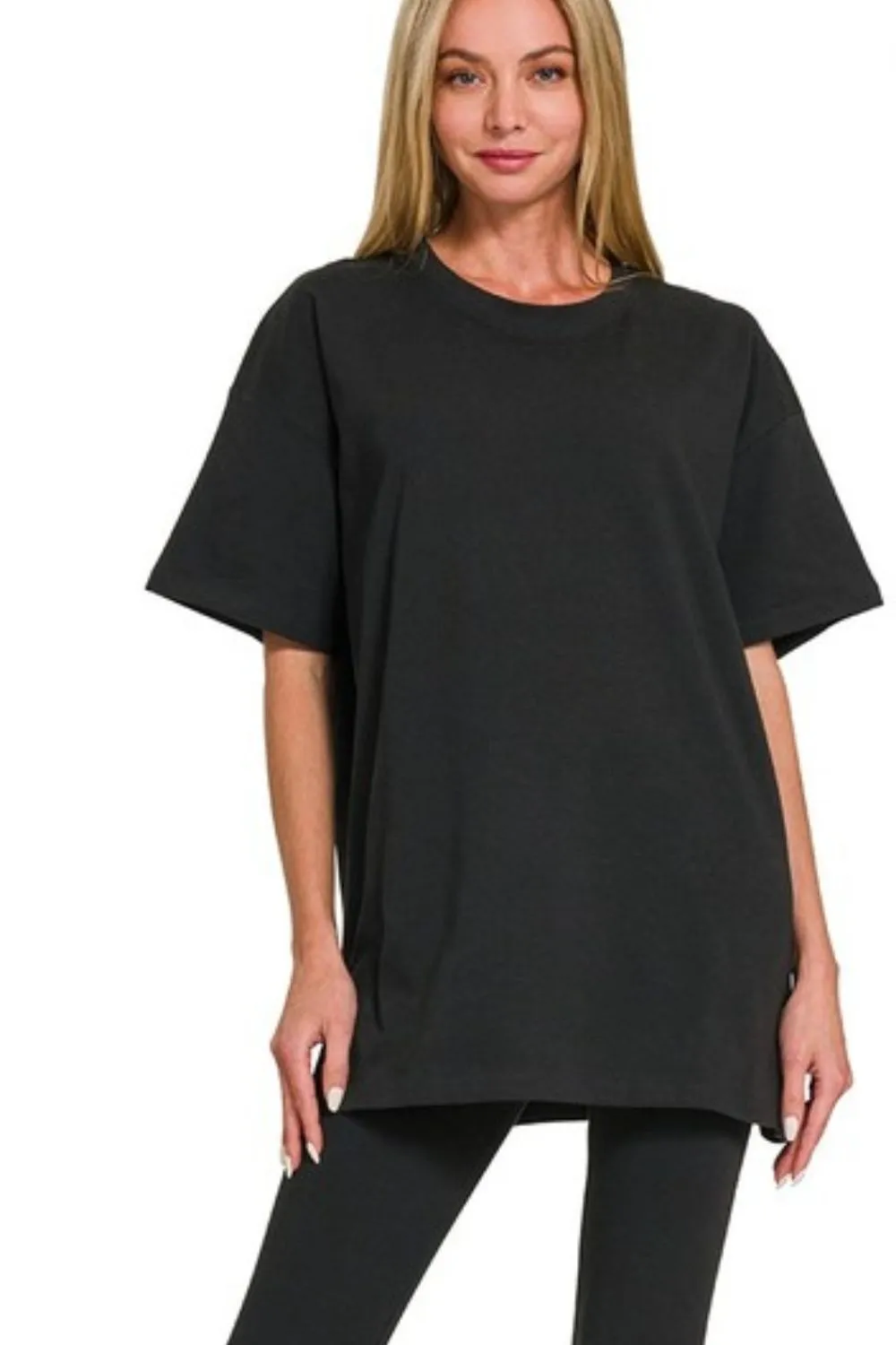 Cotton Round Neck Top & Legging Set, image 2