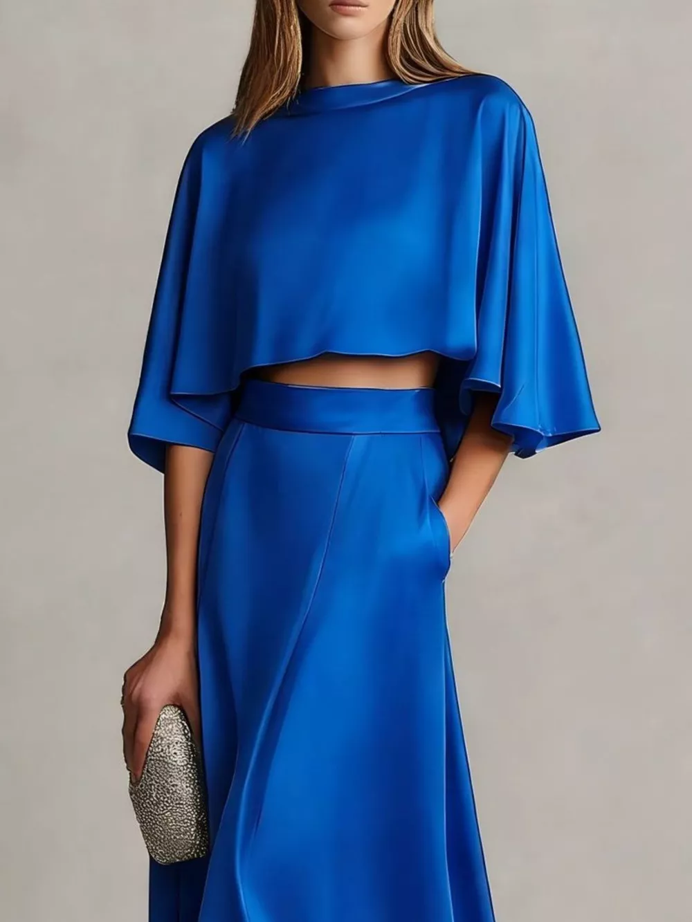 Full Size Satin Crop Top and Maxi Skirt Two-Piece Set Plus Size, image 11