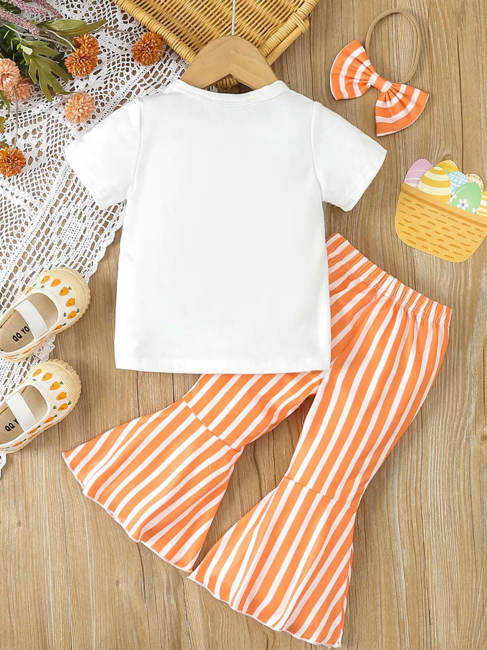 Children's Bunny Round Neck Tee and Pants Set, image 10