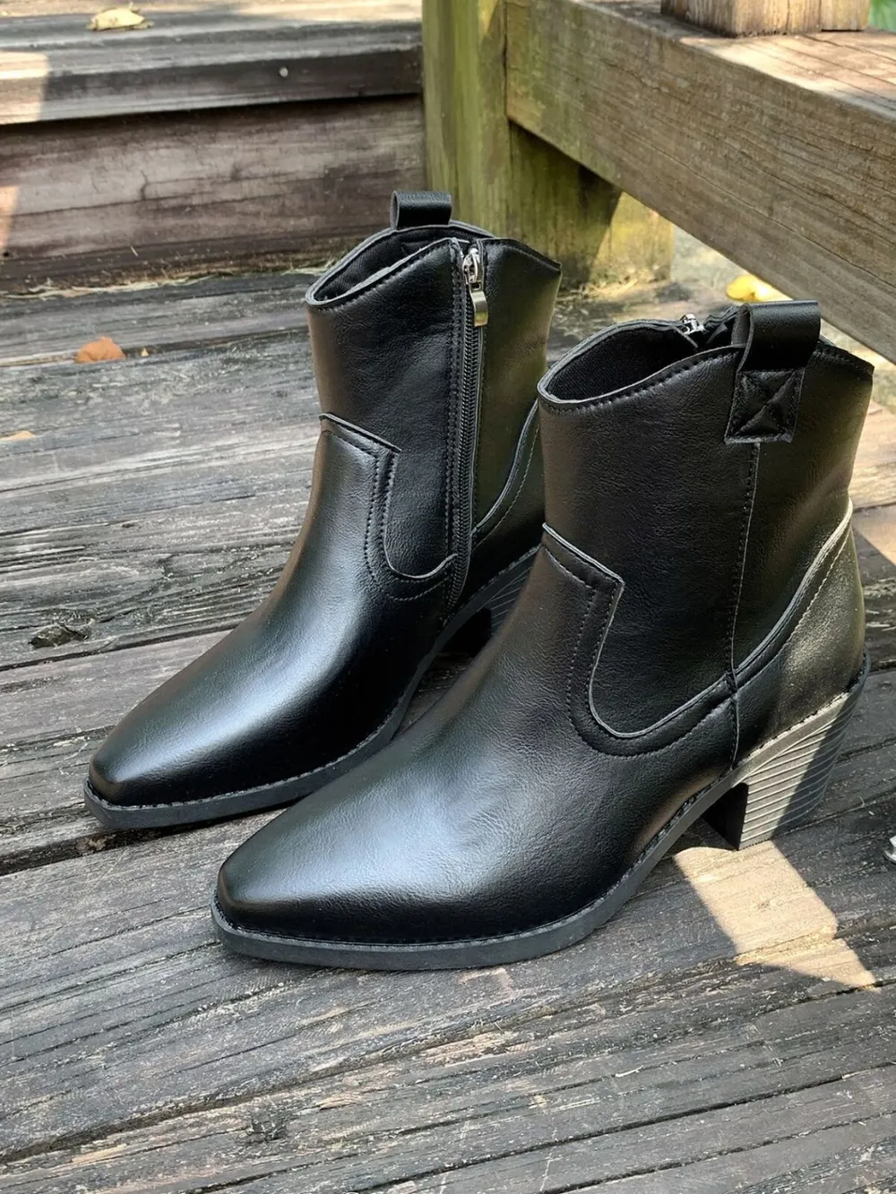 Point Toe Block Heels Boots, image 5