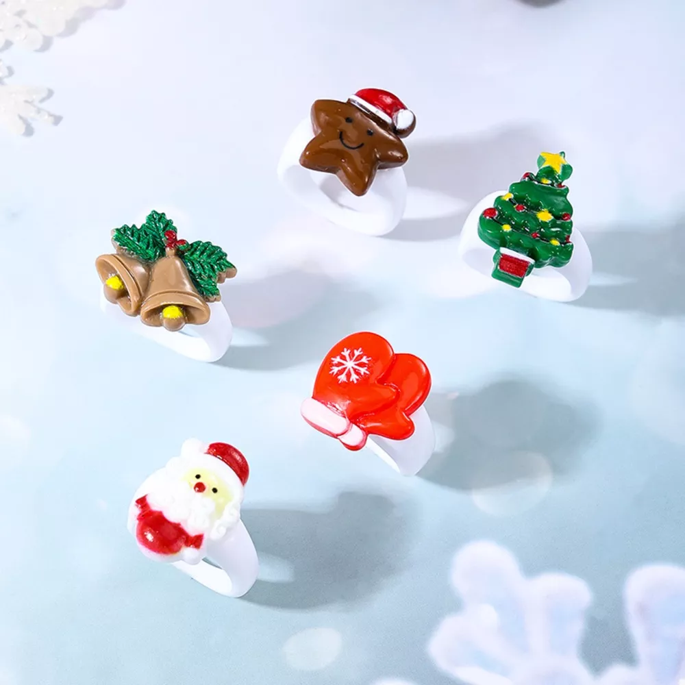 5 Piece Christmas-Themed Rings, image 4