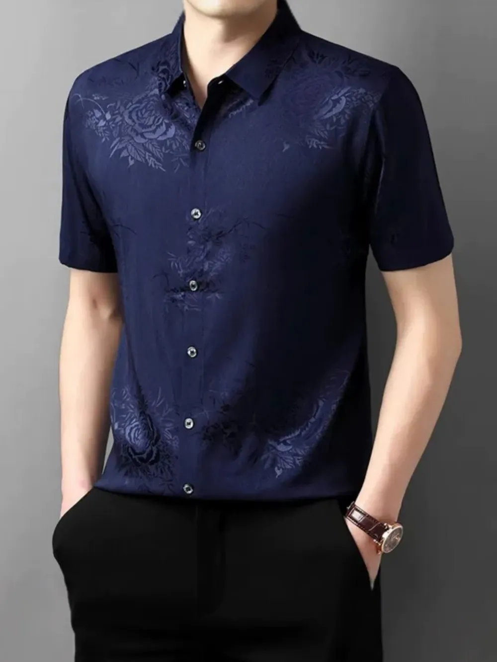 Men's Button Up Short Sleeve Shirt, image 2