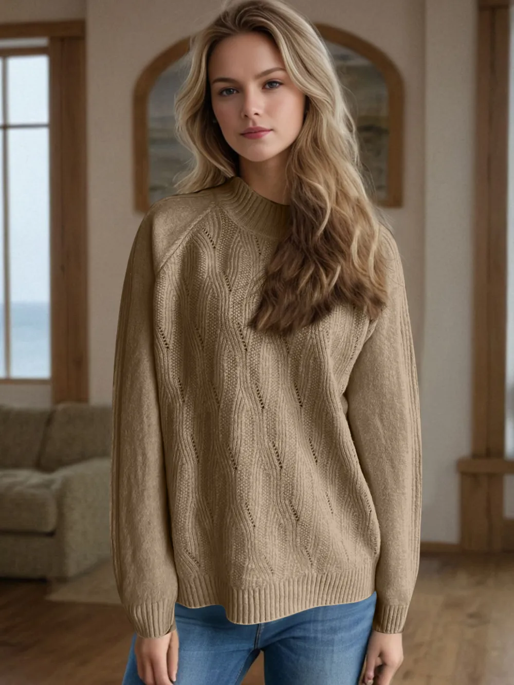 Mock Neck Long Sleeve Sweater, image 10
