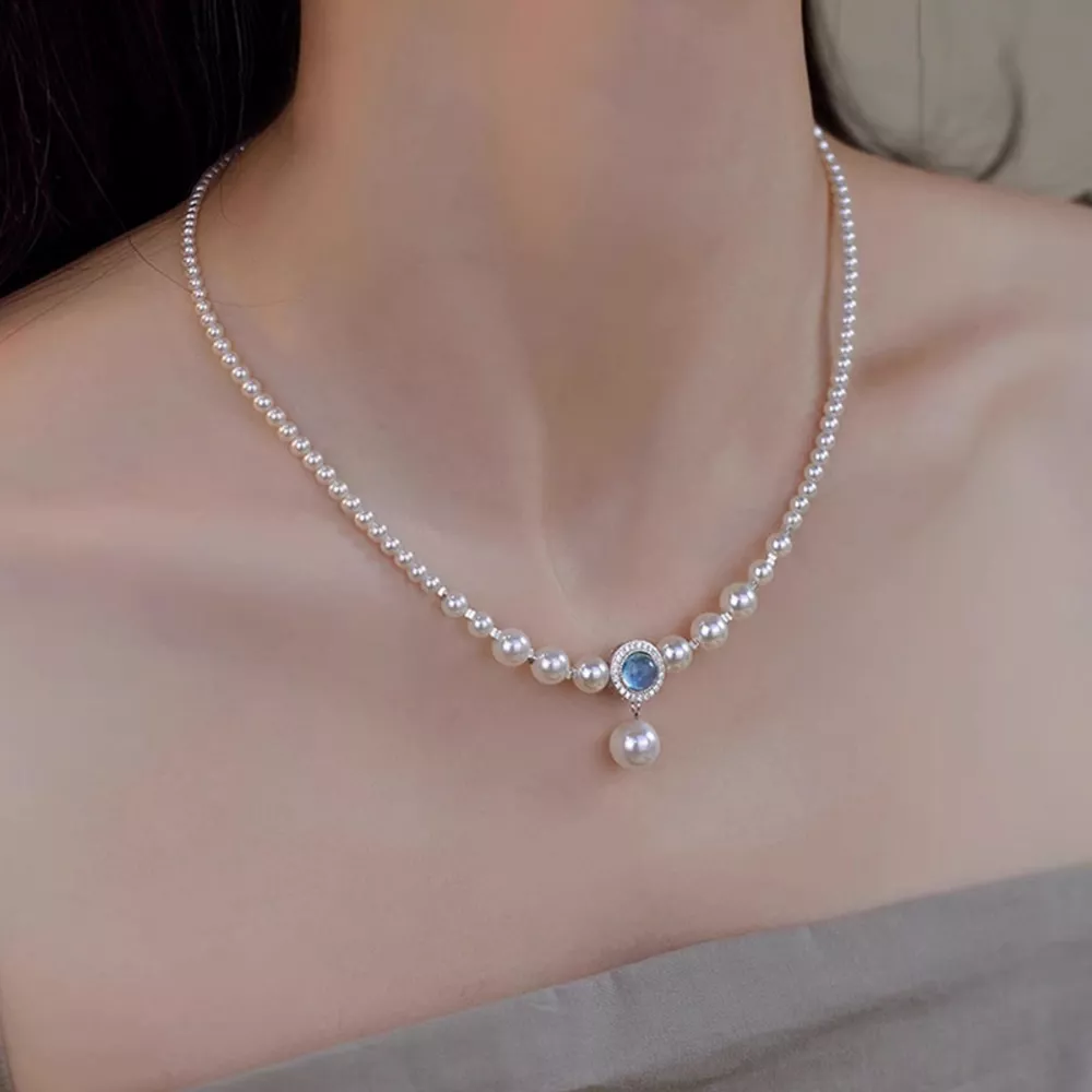 925 Sterling Silver Pearl Necklace, image 5