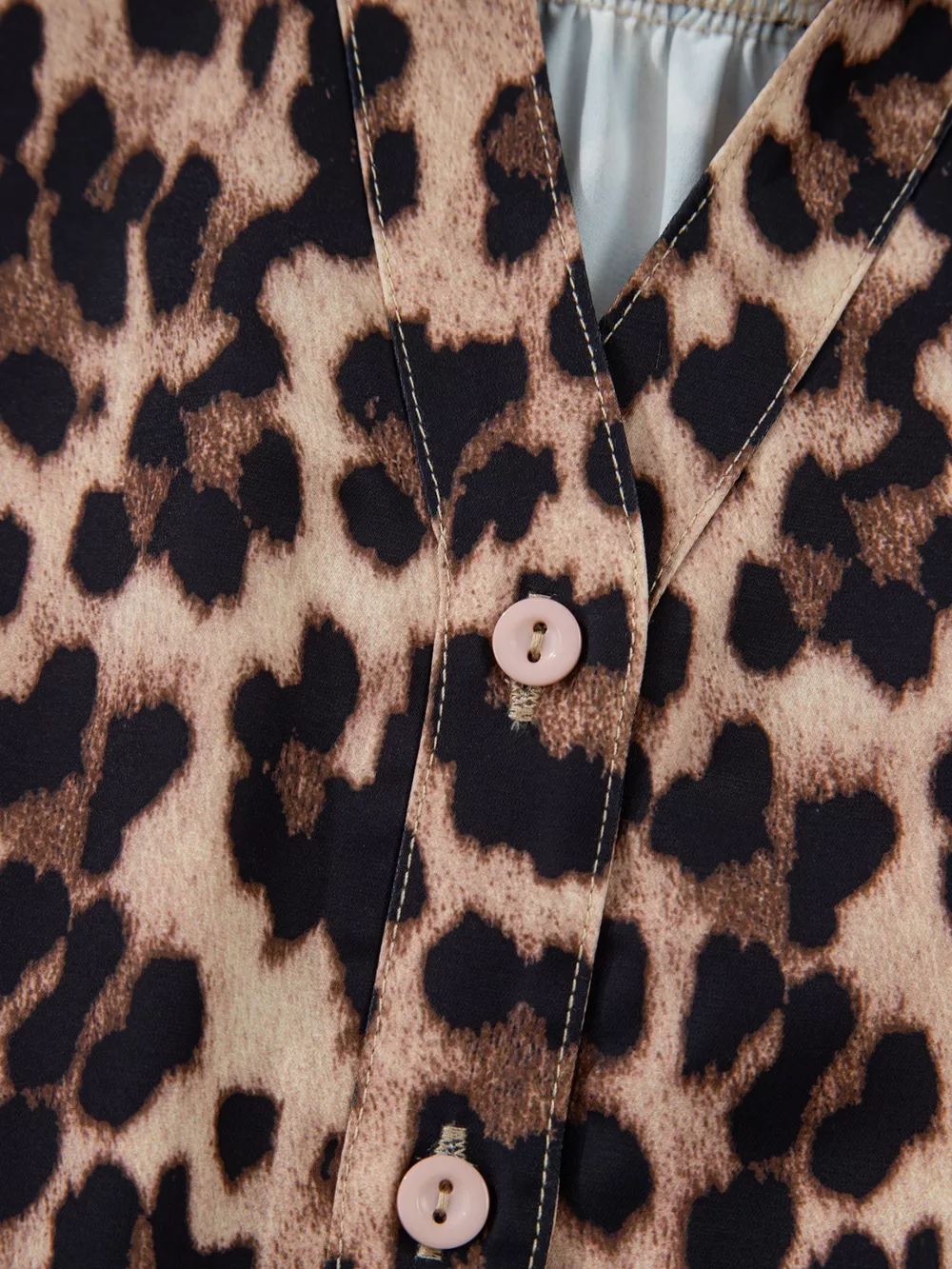 Leopard Print Lace Trim Short Sleeve Shirt, image 10