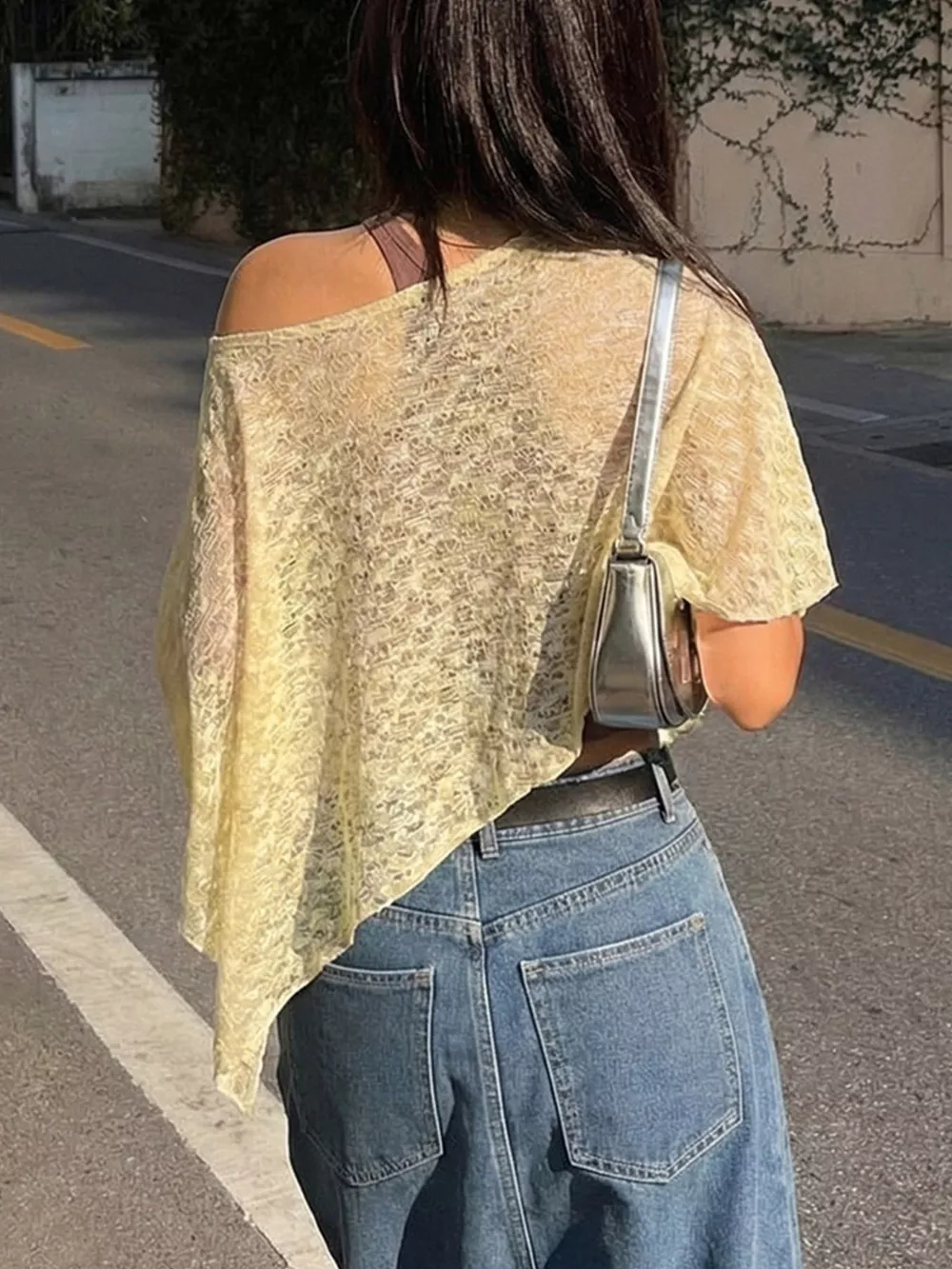 One Shoulder Long Sleeve Cover Up, image 4
