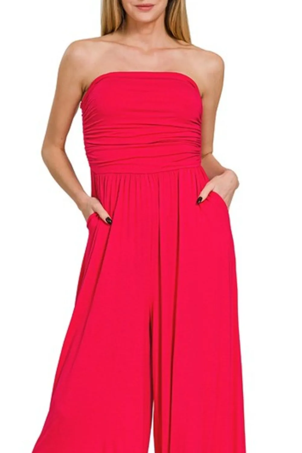 Double Layered Strapless Tube Top Jumpsuit, image 2