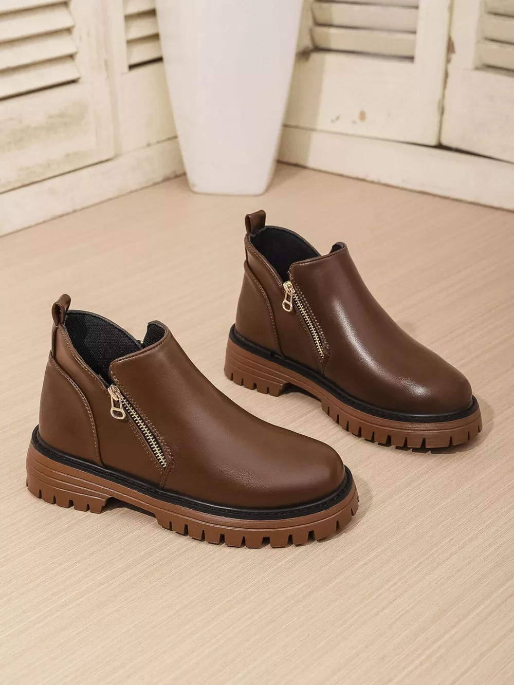 Leather Chelsea Boots with Side Zipper, image 3