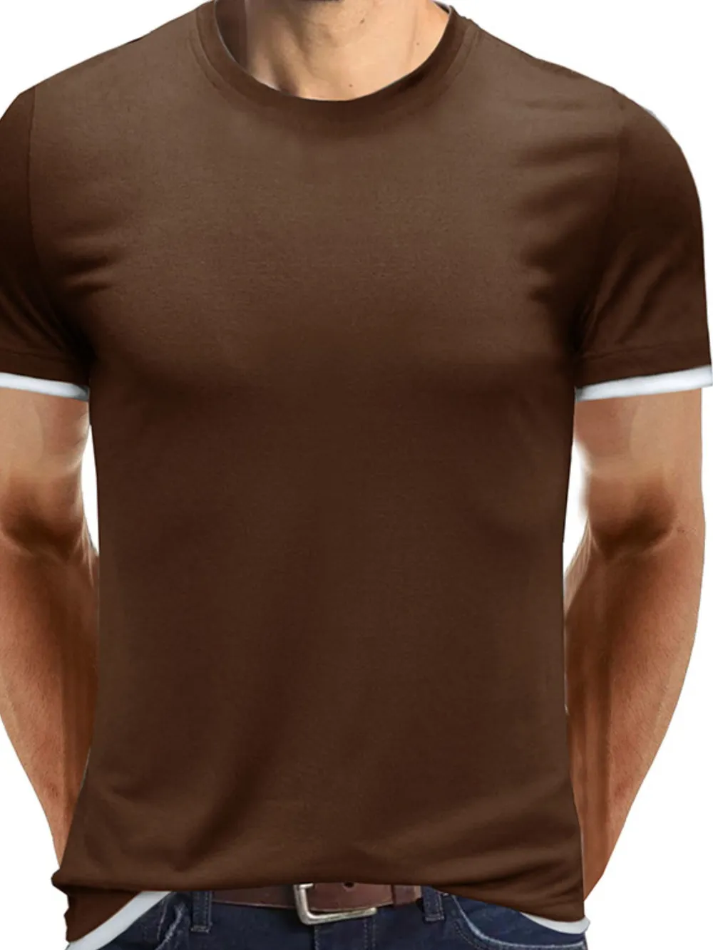 Men‘s Classic Contrast Trim Crew Neck T-Shirt, image 2