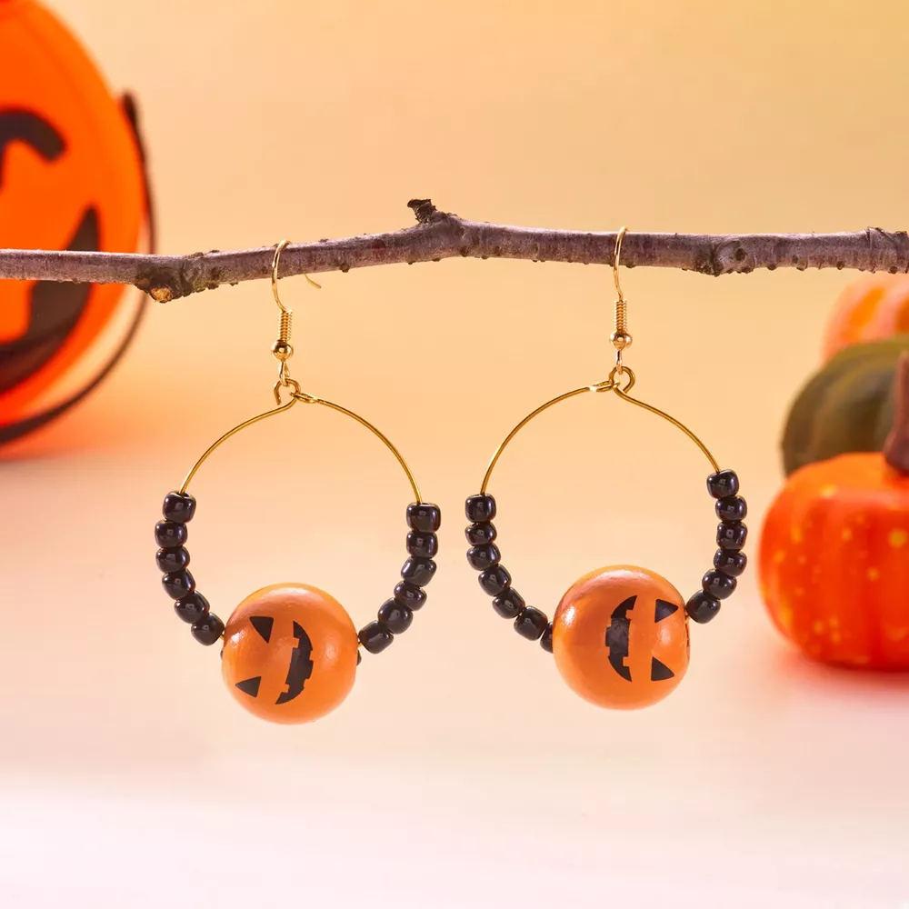 18K Gold-Plated Halloween Bead Earrings, image 10