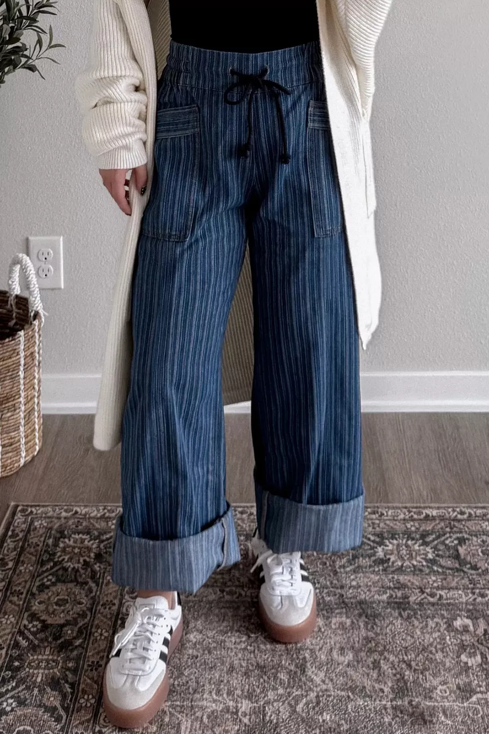 Striped Wide-Leg Jeans, image 5