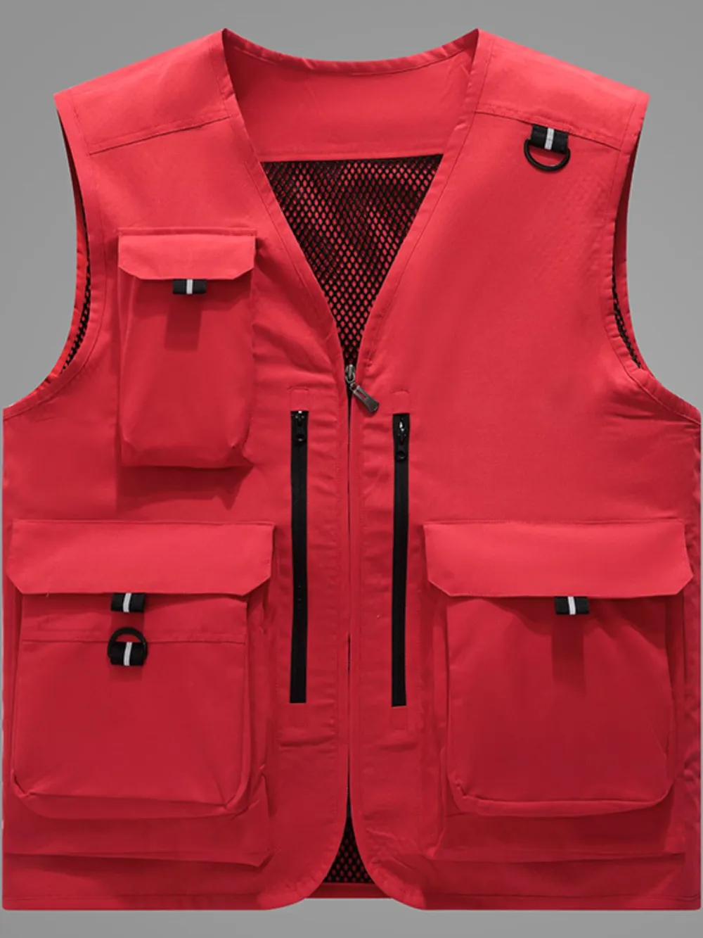 Men's Plus Size Zip Up V-Neck Vest, image 4