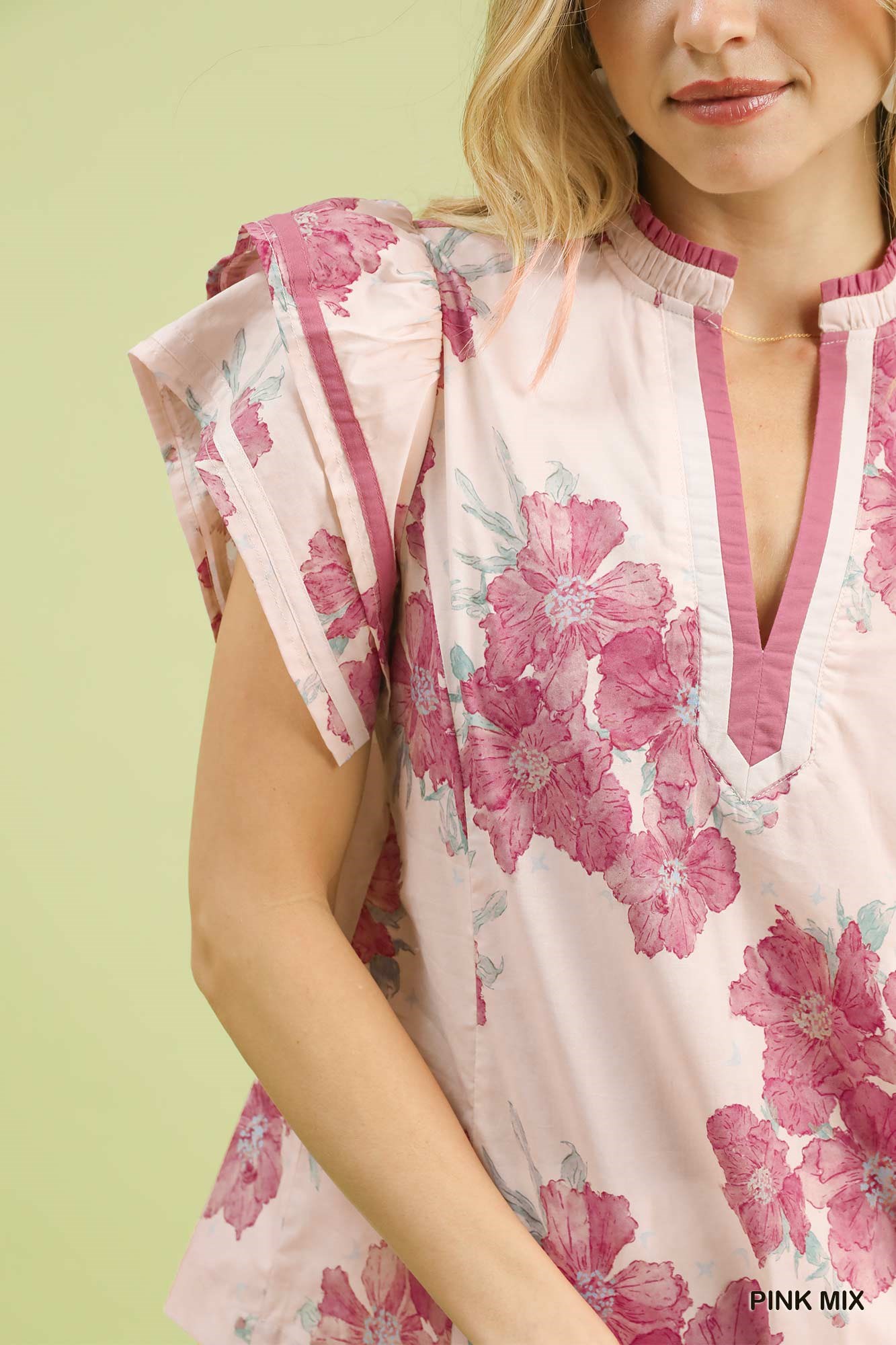Mix Floral Ruffle Sleeve Blouse, image 5