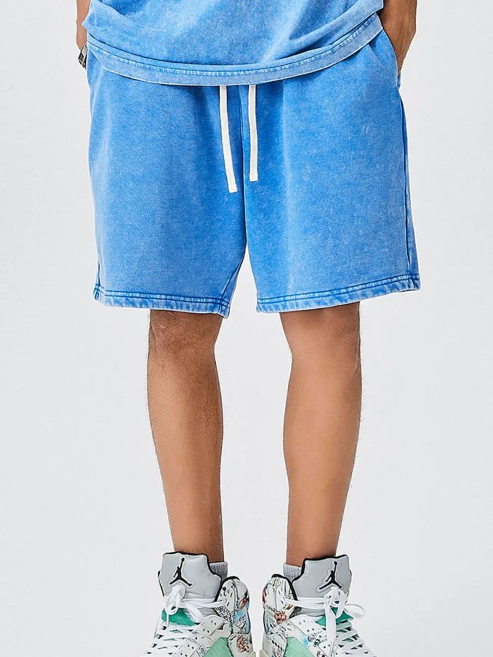 Men's Drawstring Washed Shorts, image 6