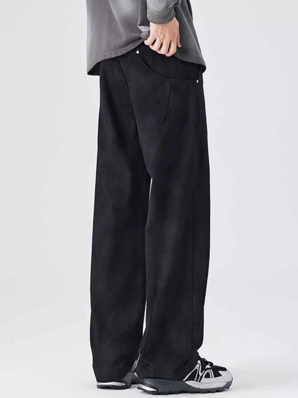 Men's Plus Size Vintage Wash Wide Leg Pants, image 5