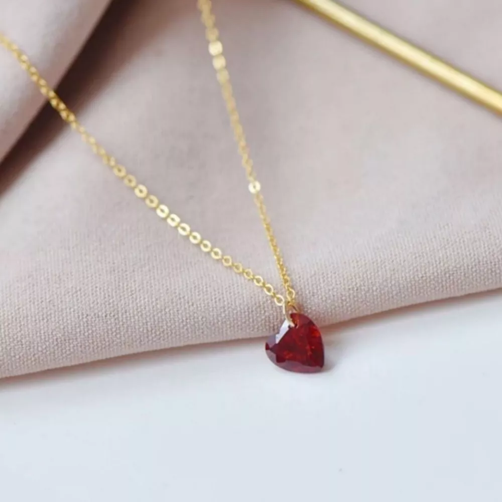 925 Sterling Silver Zircon Heart Necklace, image 2