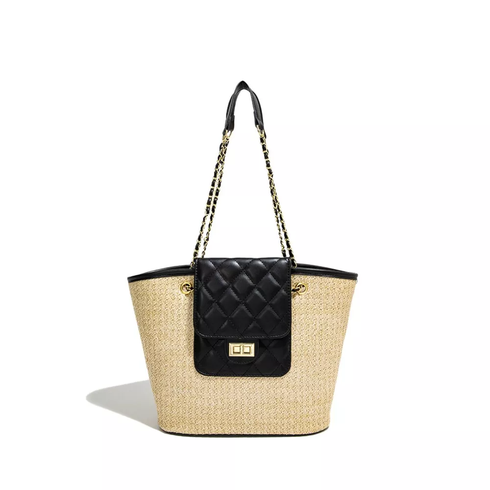 Woven Straw Shoulder Bag, image 8