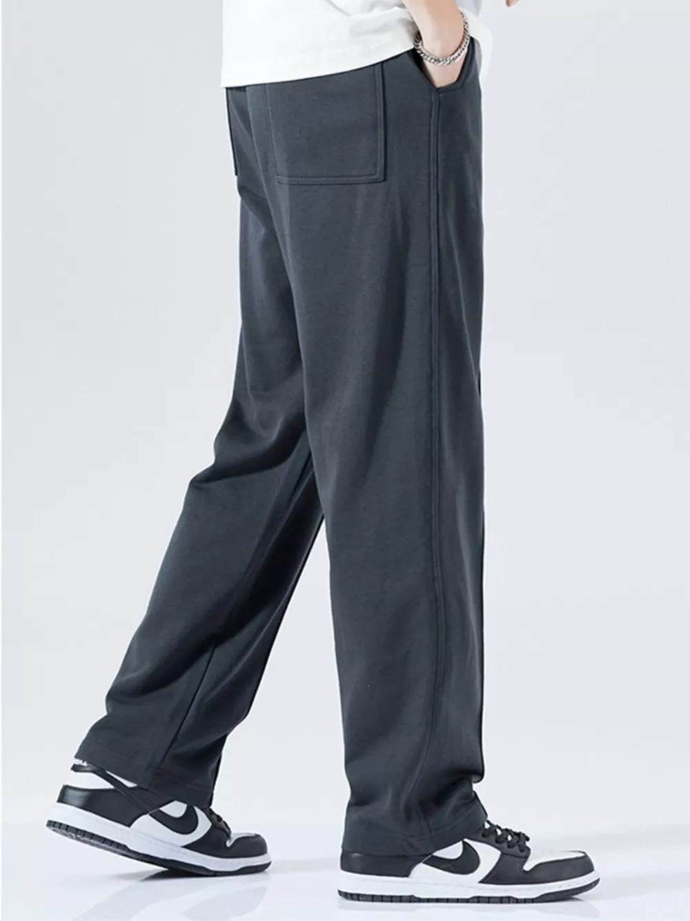 Men's Full Size Casual Drawstring Wide Leg Sweatpants Plus Size, image 3