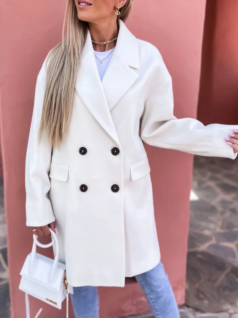 Full Size Double-Breasted Wool Coat Plus Size, image 2