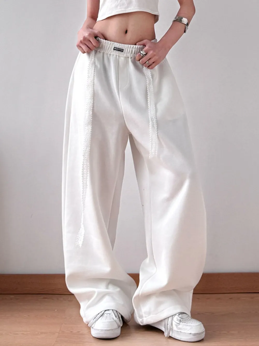 Elastic Waist Wide Leg Pants, image 3