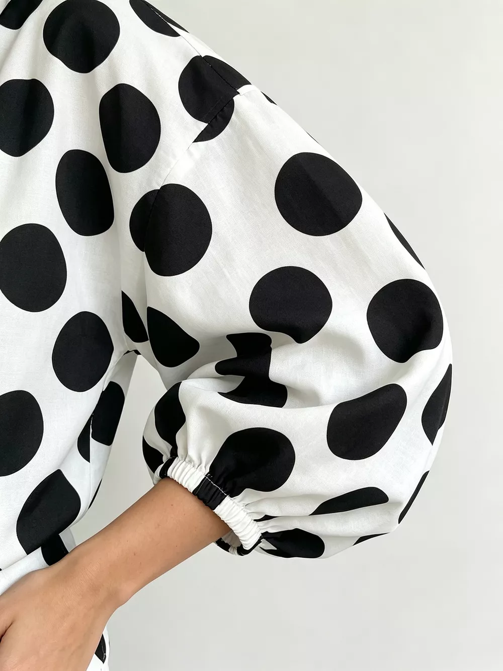 Polka Dot Puff Sleeve Shirt, image 6