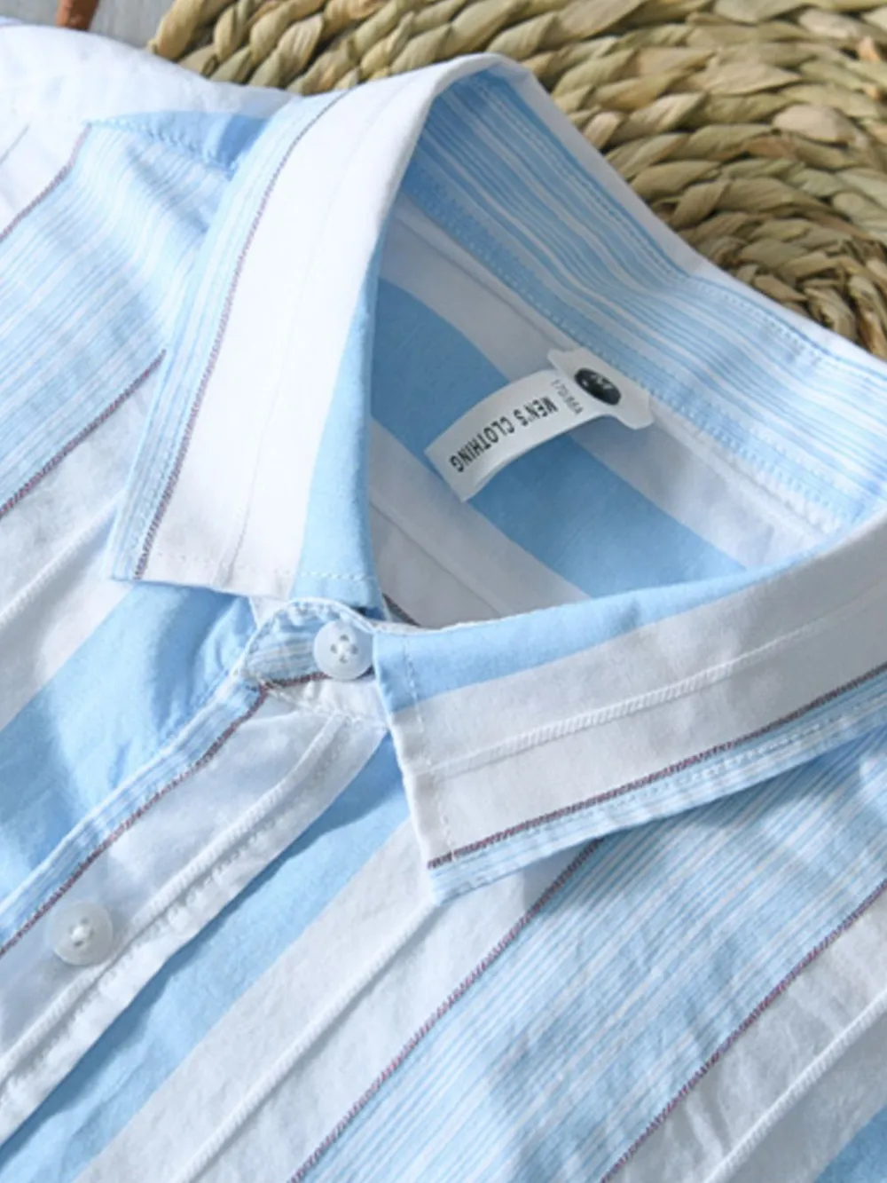 Men's Plus Size Striped Button Up Long Sleeve Shirt, image 4