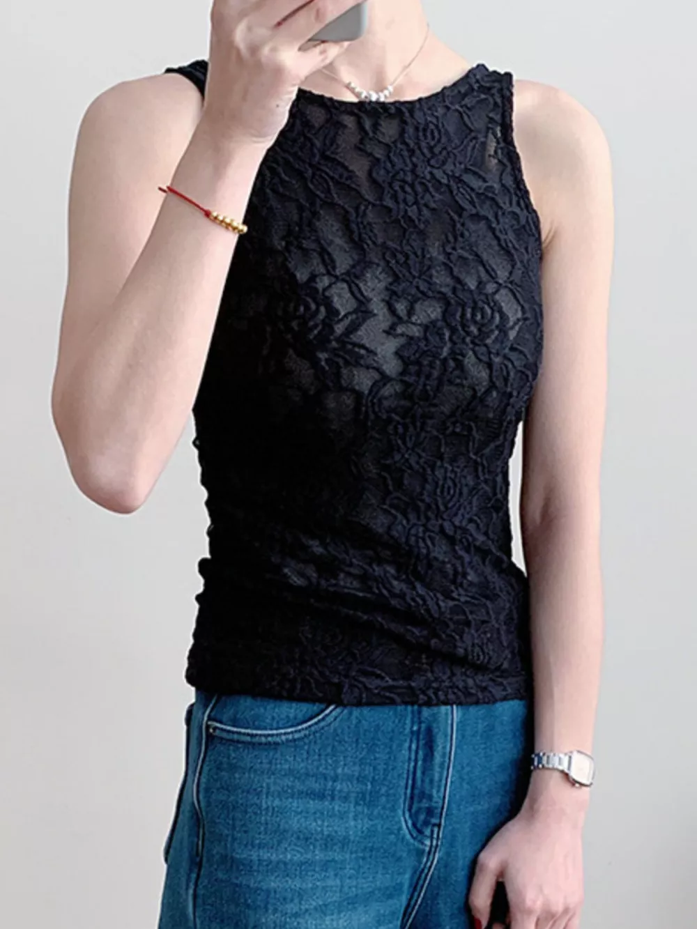 Lace Round Neck Tank, image 14