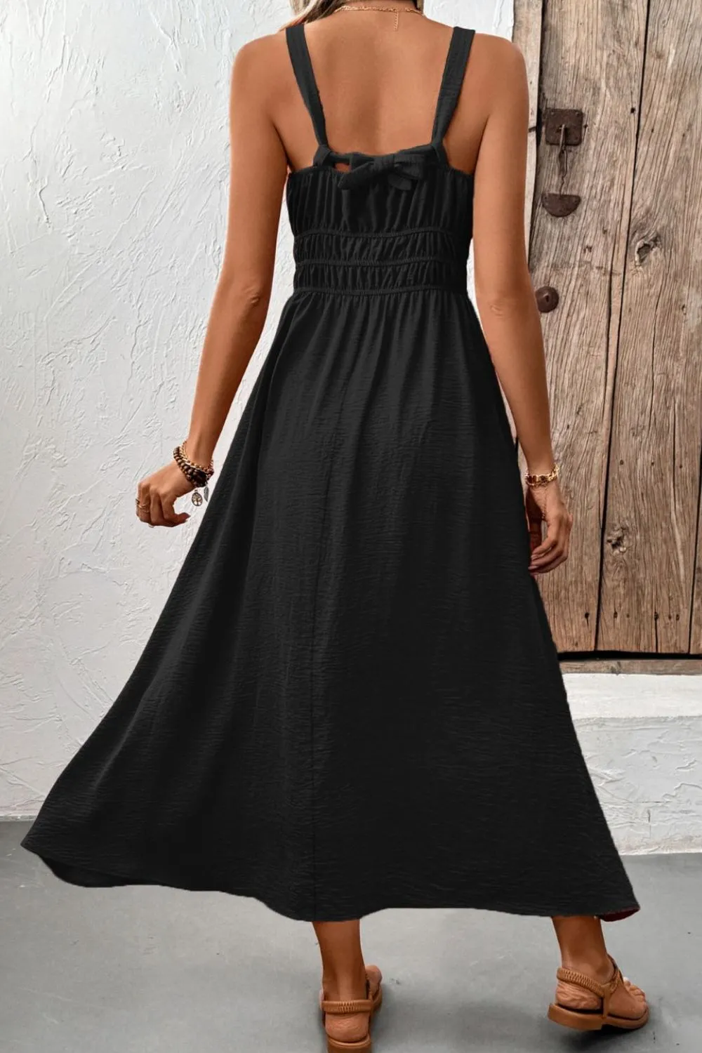 Ruched Wide Strap Cami Dress, image 6