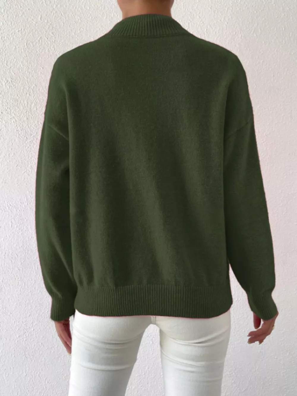 Mock Neck Dropped Shoulder Sweater, image 7