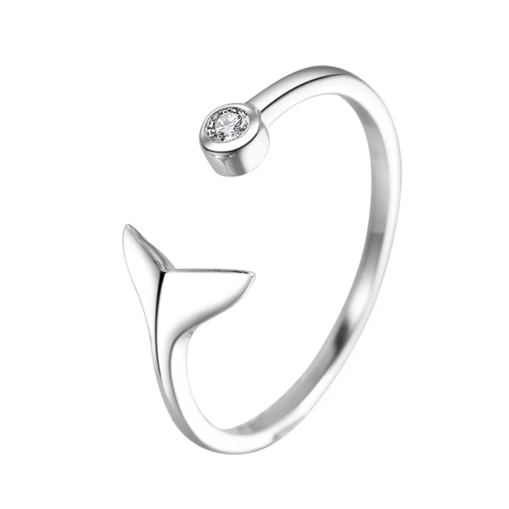 925 Sterling Silver Whale Tail Ring, image 7