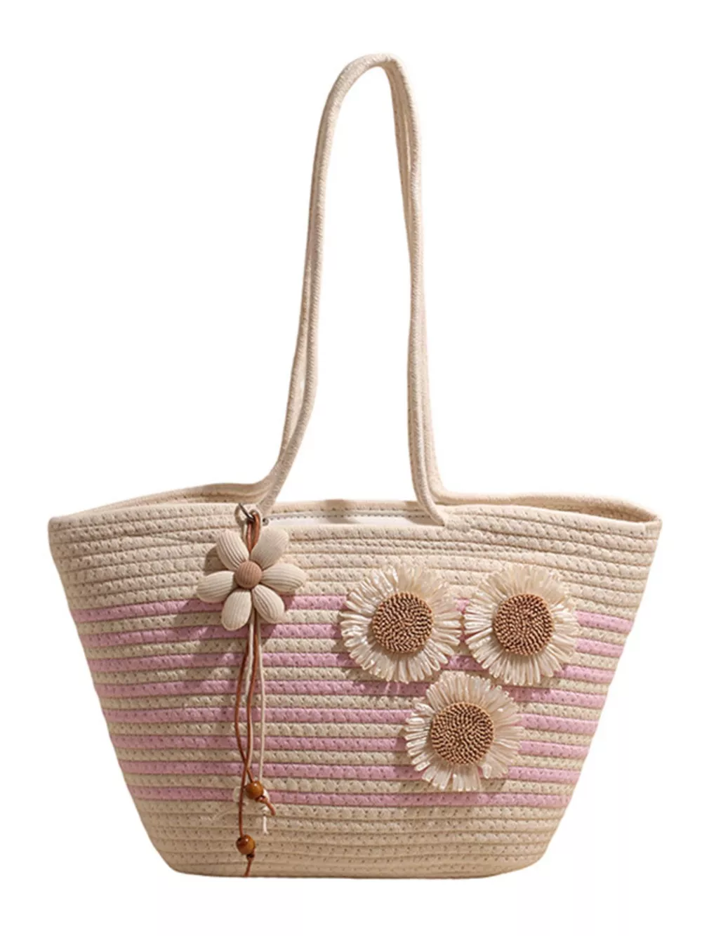 Sunflower Straw Woven Shoulder Bag, image 6