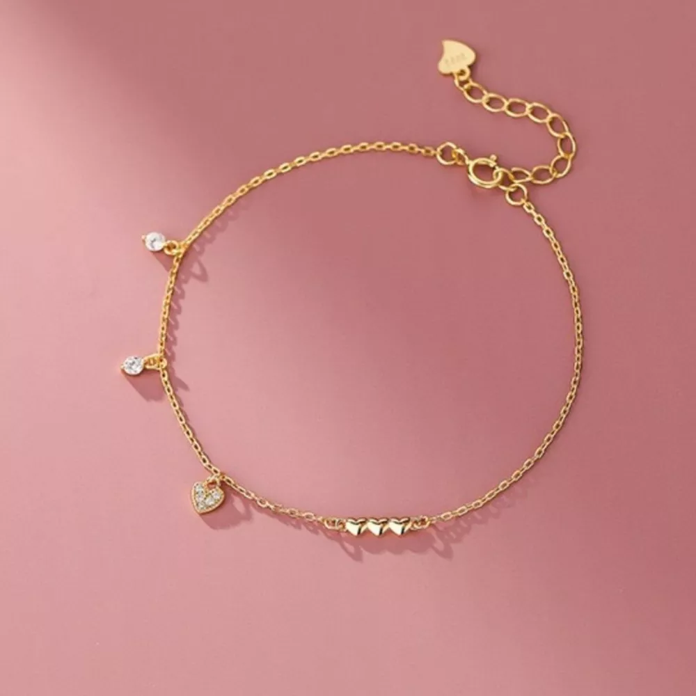 Heart Charm 925 Sterling Silver Bracelet, image 6