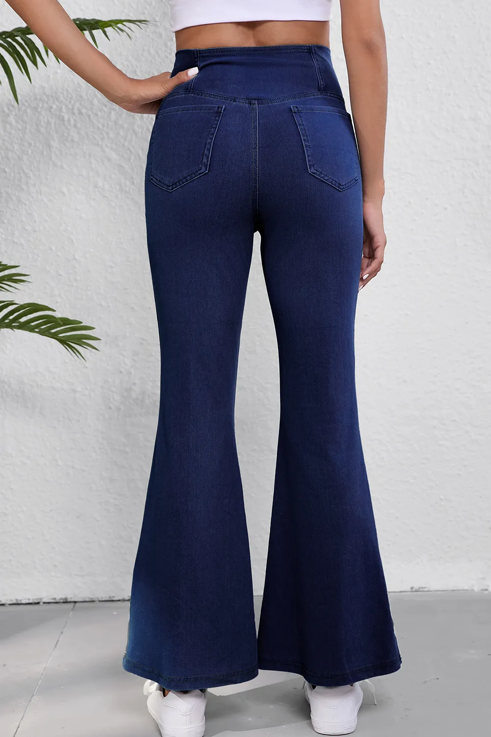 Asymmetric Waist Flare Jeans, image 3