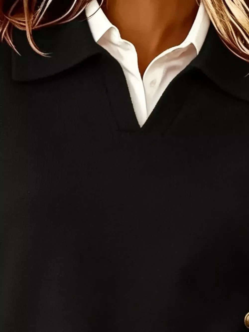 Chic Collared Decor-Button Sweater, image 17