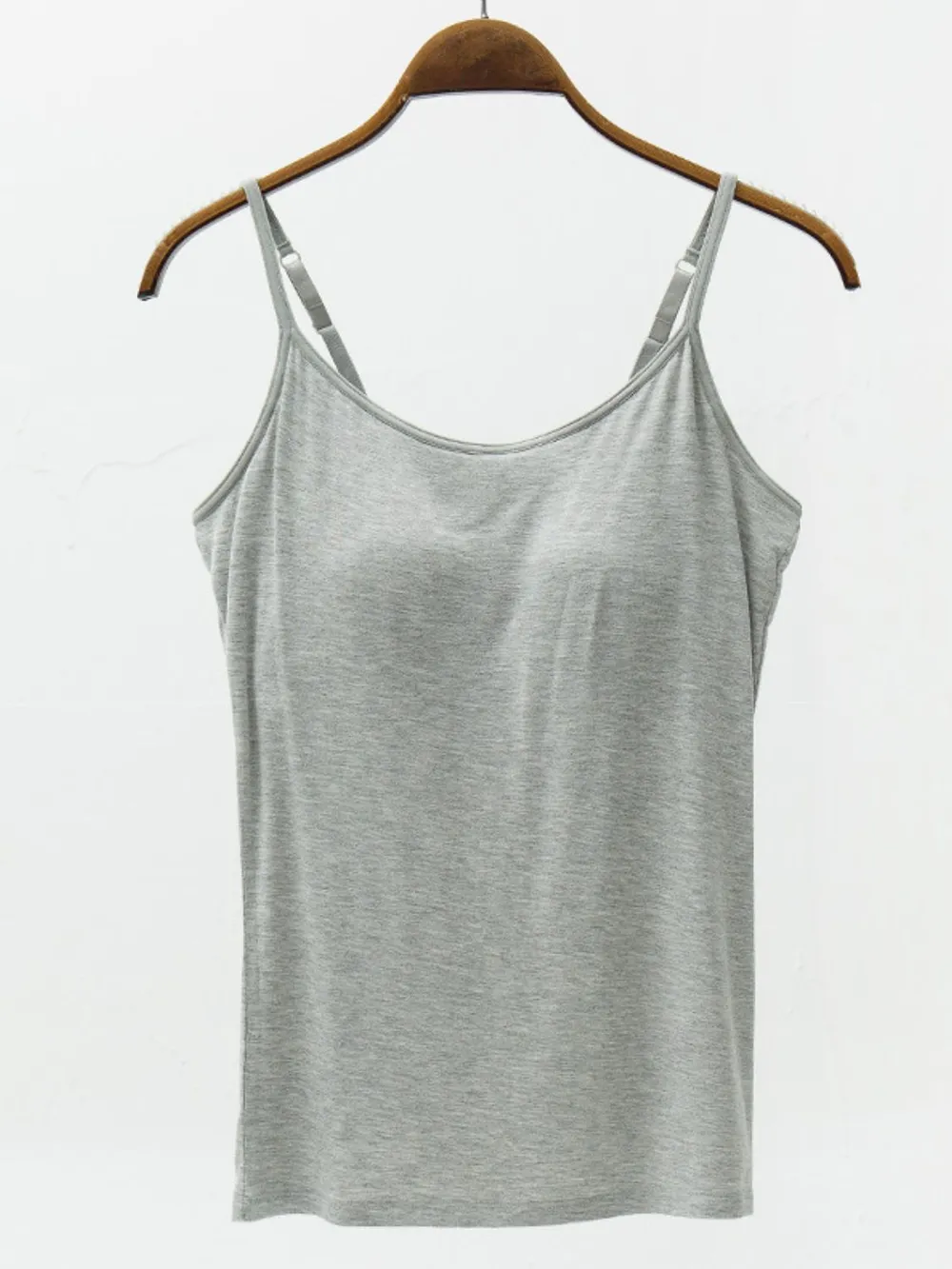 Full Size Adjustable Strap Modal Cami with Bra, image 13