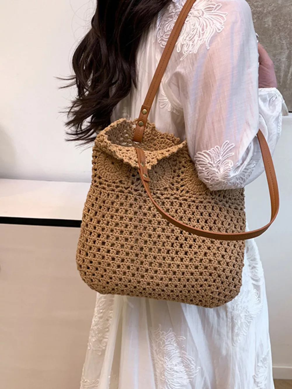 Crochet Knit Shoulder Bag, image 6