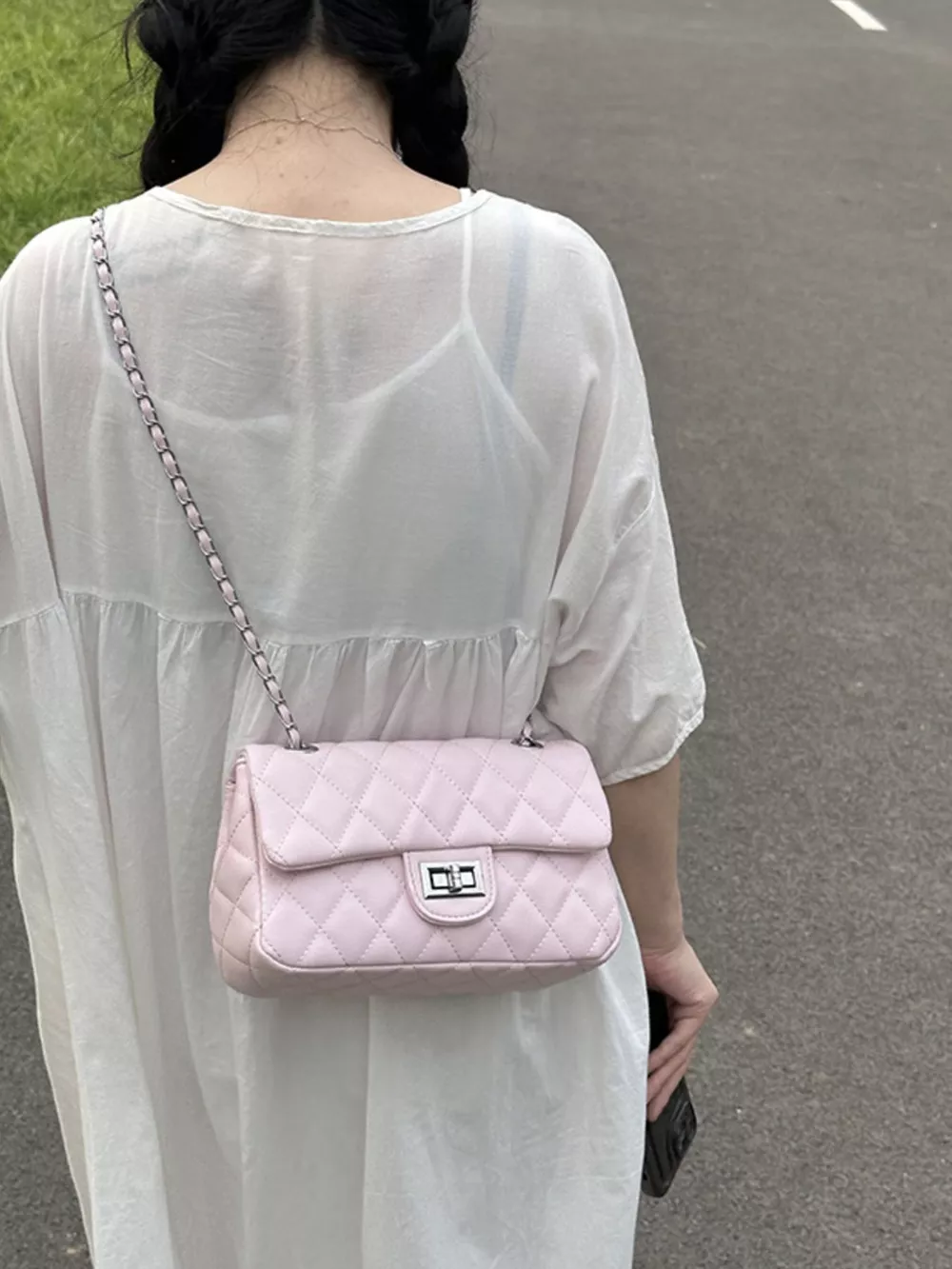 Quilted Chain Crossbody Bag, image 10