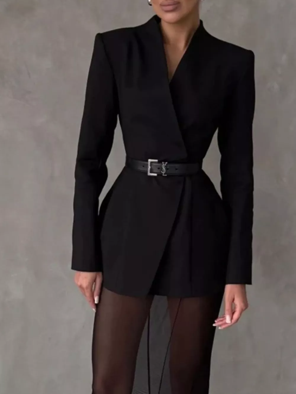 Slim-Fit Structured Waist Blazer, image 7