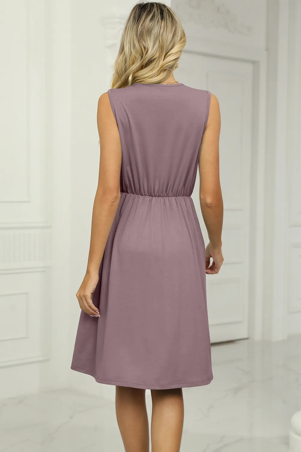 Pocketed V-Neck Wide Strap Dress, image 28