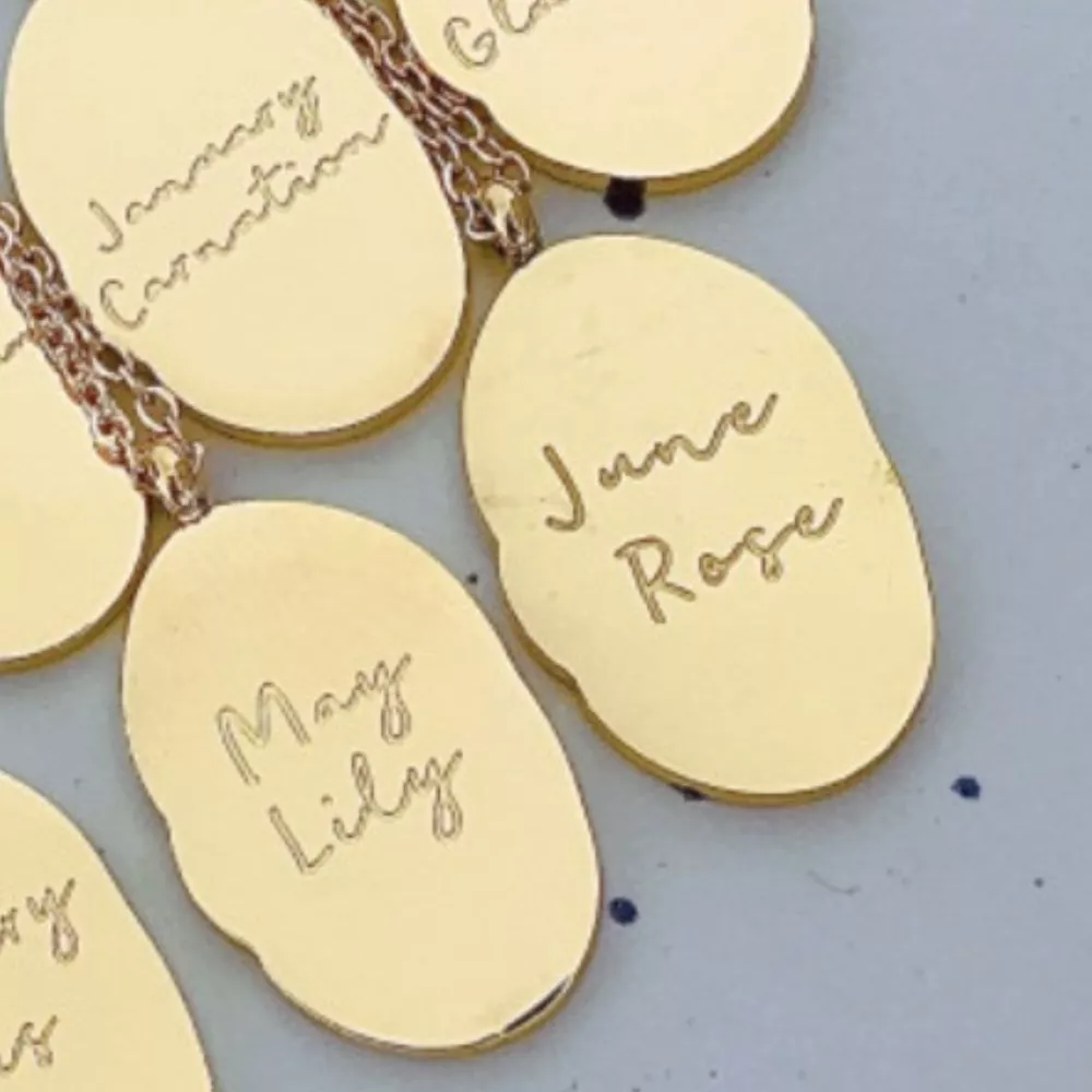18K Gold-Plated Engraved Pendant Necklace, image 12