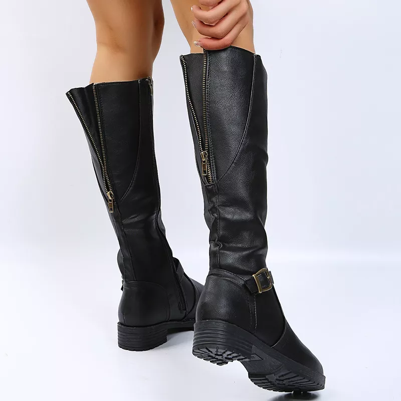 Round Toe Block Heels Boots, image 5