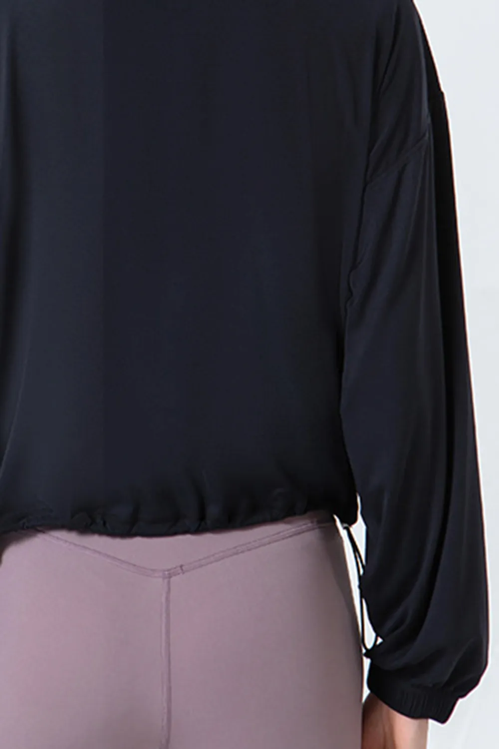 Drawstring Zip Up Dropped Shoulder Active Outerwear, image 6