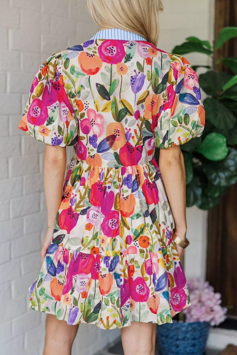Floral Print Tiered Mini Dress, image 2