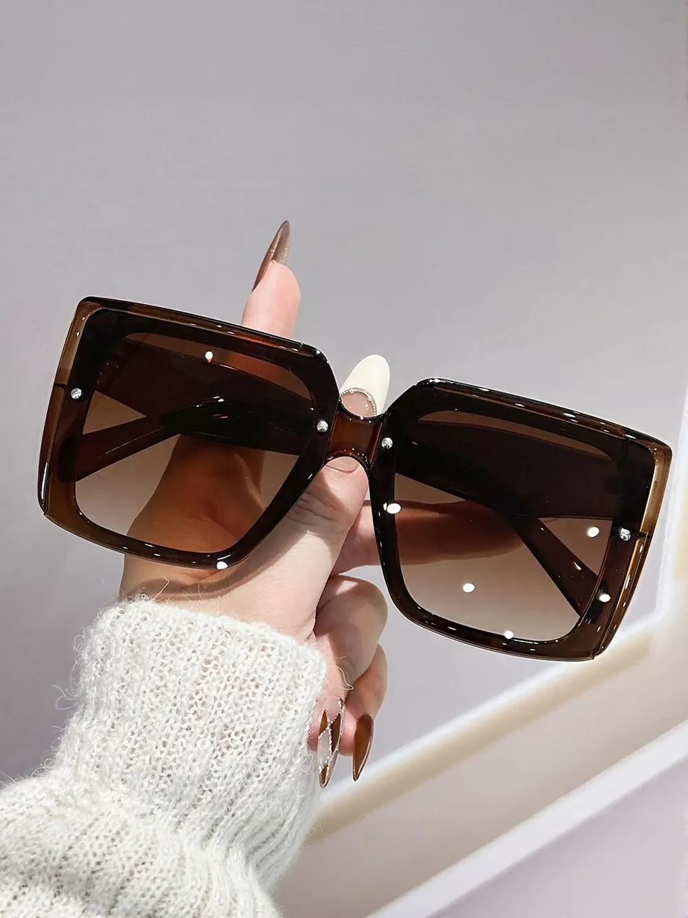 Oversized Gradient Square Sunglasses, image 8