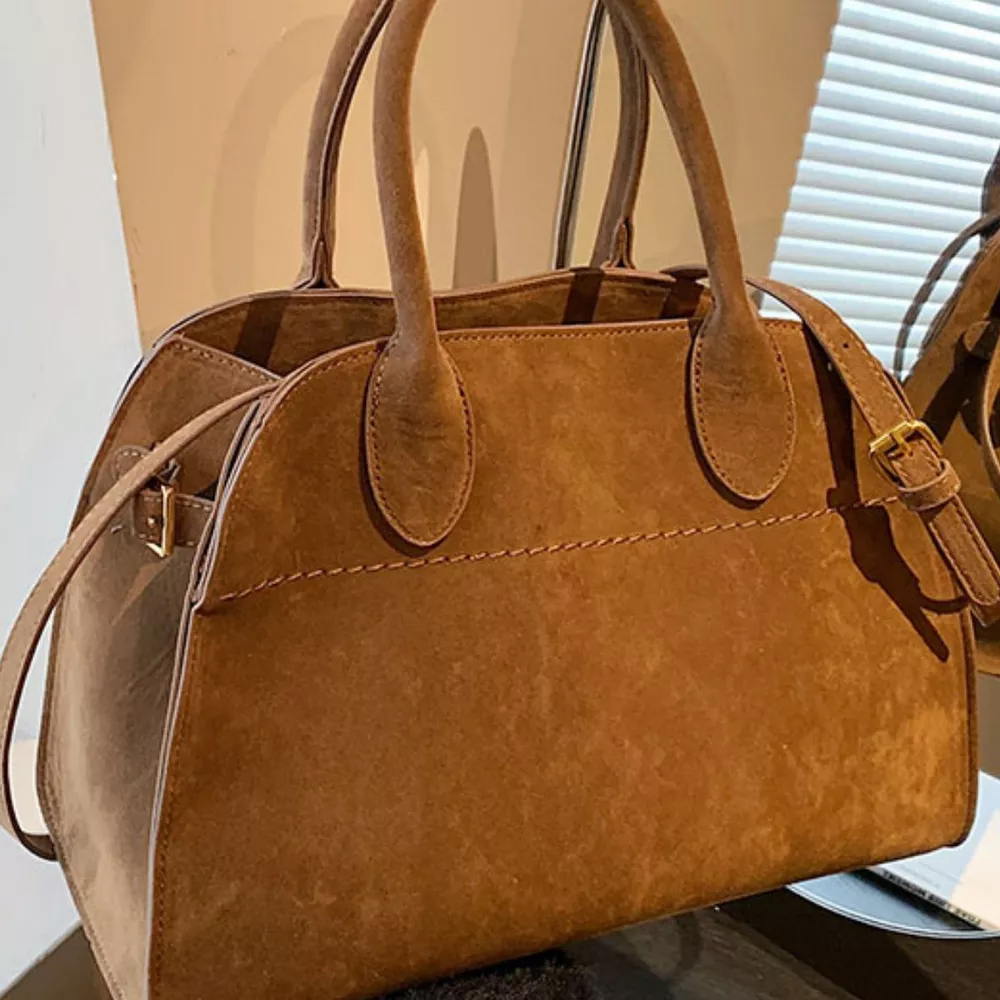 Suede Leather Large Handbag, image 6