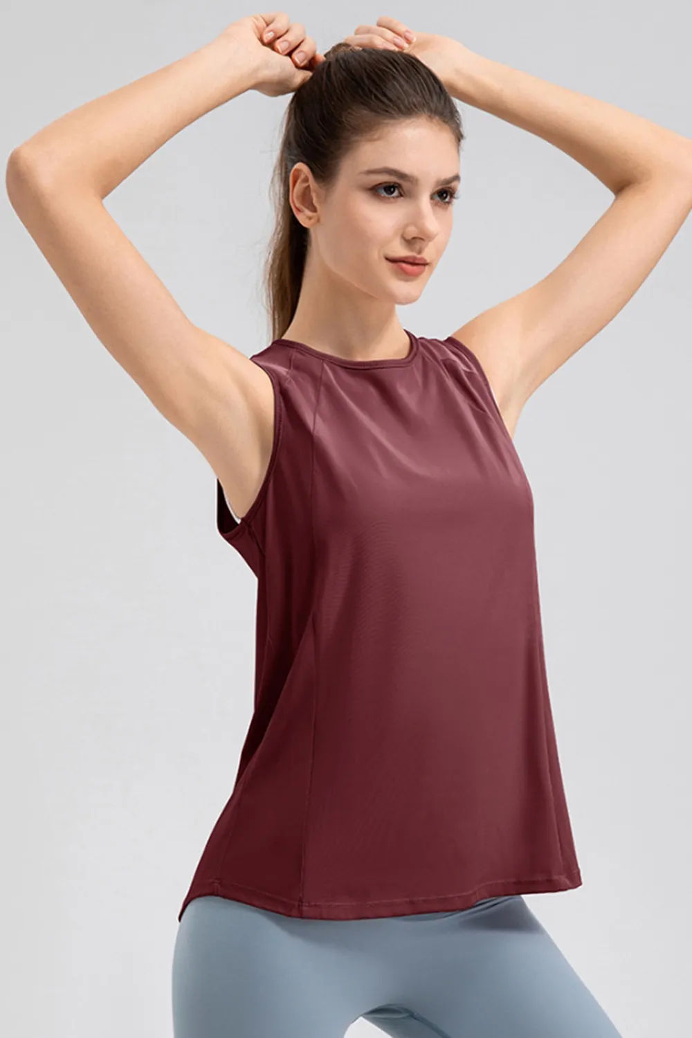 Round Neck Wide strap Active Tank, image 14