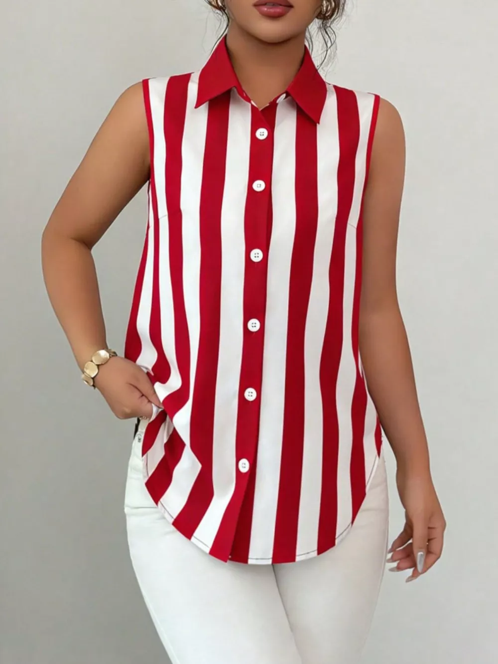 Button Up Sleeveless Shirt, image 14